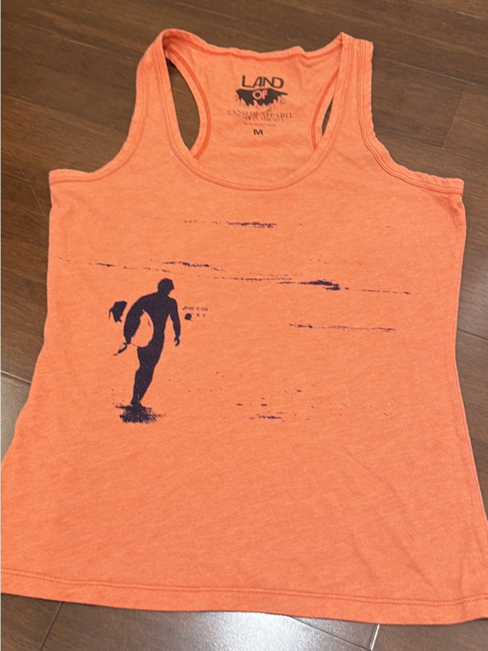 Land of Apparel Orange Surf Tank Top size medium